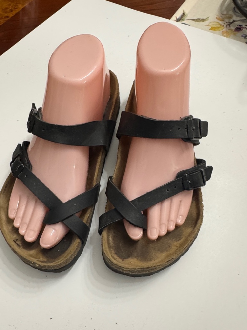 Birkenstock Black Cross-Strap Footbed Sandals - Women size 37